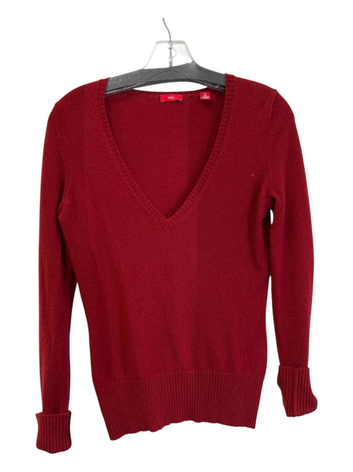 CeCe Size S Red Cashmere Long Sleeve Top Red / S