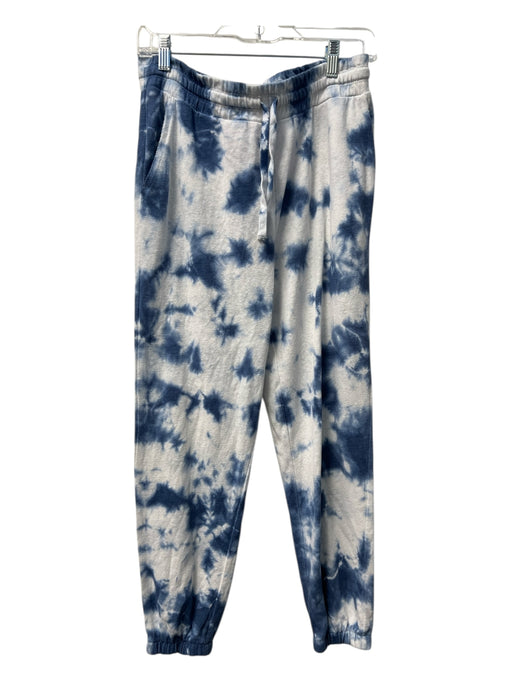 Splendid Size S Blue & White Polyester Blend Drawstring Waist Tie Dye Pants Blue & White / S