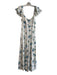 Altar'd State Size Medium White, Blue & Green Rayon & Linen Floral Tiered Dress White, Blue & Green / Medium