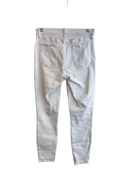 L'agence Size 27 White Cotton Mid Rise Zip Fly 5 Pocket Skinny Jeans White / 27