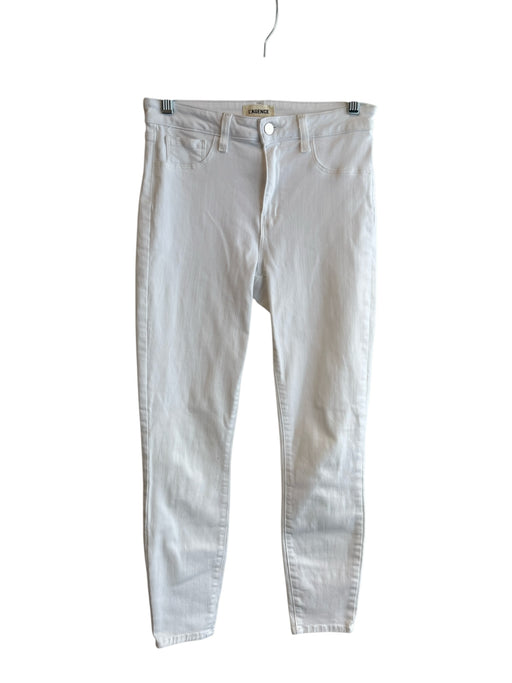 L'agence Size 27 White Cotton Mid Rise Zip Fly 5 Pocket Skinny Jeans White / 27