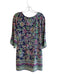 Lily Pulitzer Size 4 Green & Blue Silk Long Sleeve Slots Back Zip Dress Green & Blue / 4