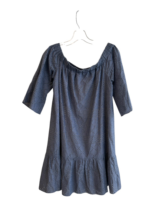 Waverly Grey Size S Gray Blue Cotton Long Sleeve Cut Outs Off Shoulder Dress Gray Blue / S