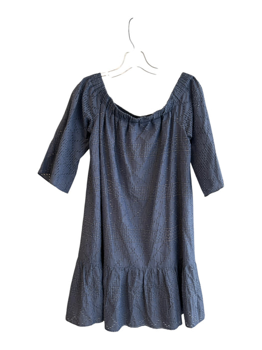 Waverly Grey Size S Gray Blue Cotton Long Sleeve Cut Outs Off Shoulder Dress Gray Blue / S