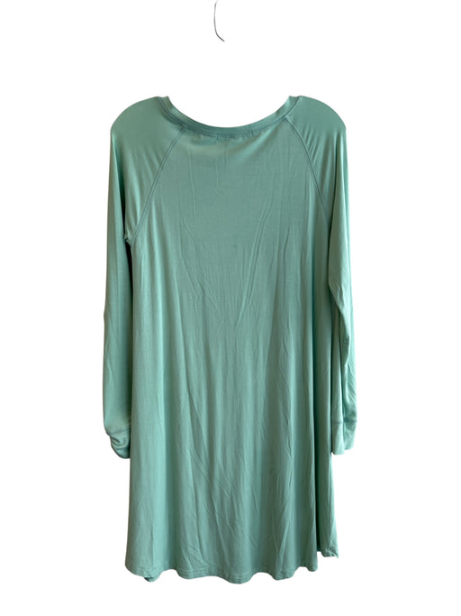 Lake Green No Fabric Tag Long Sleeve solid color Round Neck Loungewear Green