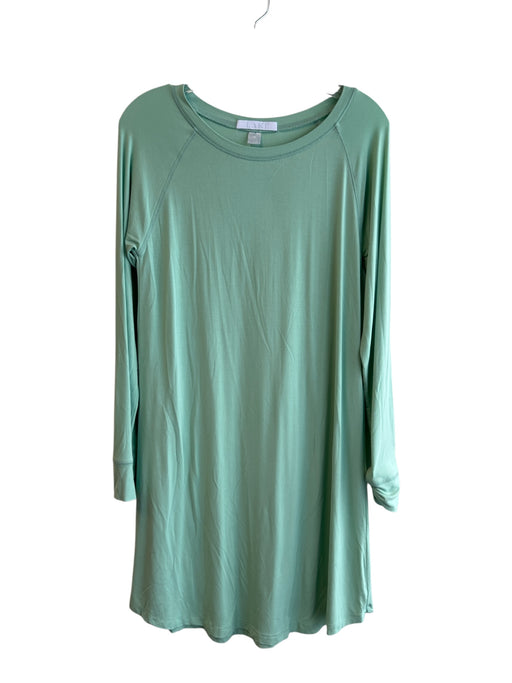 Lake Green No Fabric Tag Long Sleeve solid color Round Neck Loungewear Green