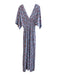 Fresha London Size M Purple & Multi Viscose Short Sleeve Floral Dress Purple & Multi / M