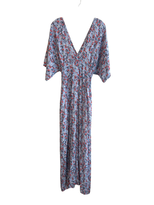 Fresha London Size M Purple & Multi Viscose Short Sleeve Floral Dress Purple & Multi / M