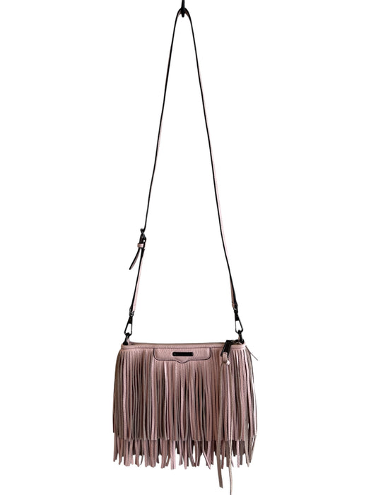 Rebecca Minkoff Pink Leather Tassle Detail Zip closure Crossbody Bag Pink / S