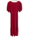 Stark X Size S Red Cotton Gauze V Back Short Sleeve Elastic Waist Dress Red / S