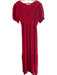 Stark X Size S Red Cotton Gauze V Back Short Sleeve Elastic Waist Dress Red / S