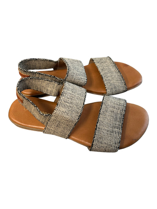 Andre Assous Shoe Size 8 Gray & Brown Leather & Manmade Open Toe & Heel Shoes Gray & Brown / 8