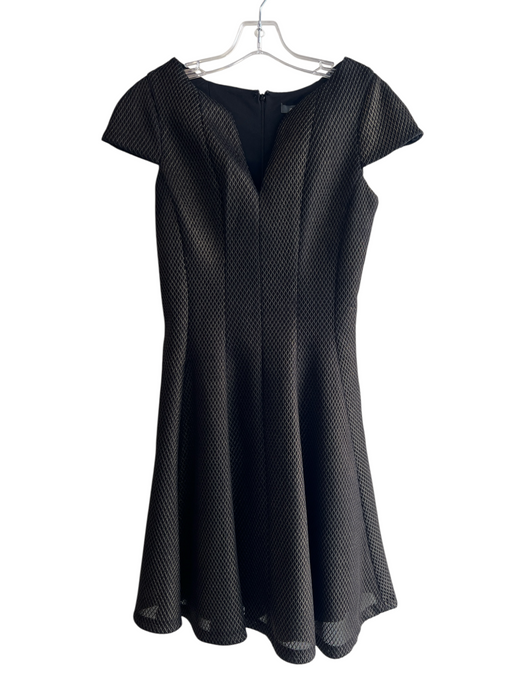 julia jordan Size 8 Black & Gold Polyester Lined Cap Sleeve Textured Dress Black & Gold / 8