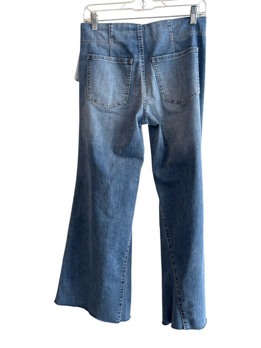 Free People Size 27 Light Denim Cotton Blend Stretch Waist Contrast Stitch Jeans Light Denim / 27