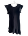 Amanda Uprichard Size Small Black Rayon Blend Sleeveless Ruffles Back Zip Dress Black / Small