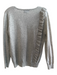 MAAC London Size Small Gray Polyester Blend V Neck Ruffle Detail Long Sleeve Top Gray / Small