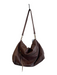 Foley & Corinna Brown Leather goldtone hardware Envelope Flap Hobo Bag Brown / Medium