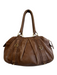 Burberry Brown Leather goldtone hardware Zip Close Novacheck Lining Bag Brown / Medium