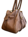 Burberry Brown Leather goldtone hardware Zip Close Novacheck Lining Bag Brown / Medium