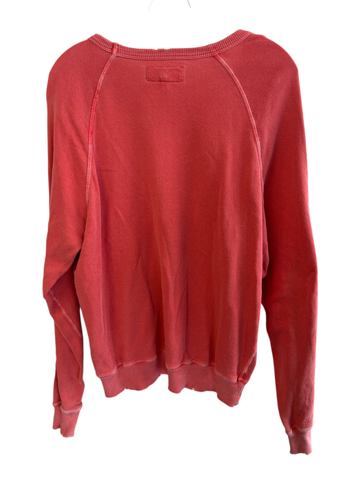 The Great Size 0 coral Cotton Long Sleeve Round Neck distressed Sweatshirt coral / 0