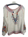 Biya Johnny Was Size M White & Multi Cotton Floral Embroidered Long Sleeve Top White & Multi / M