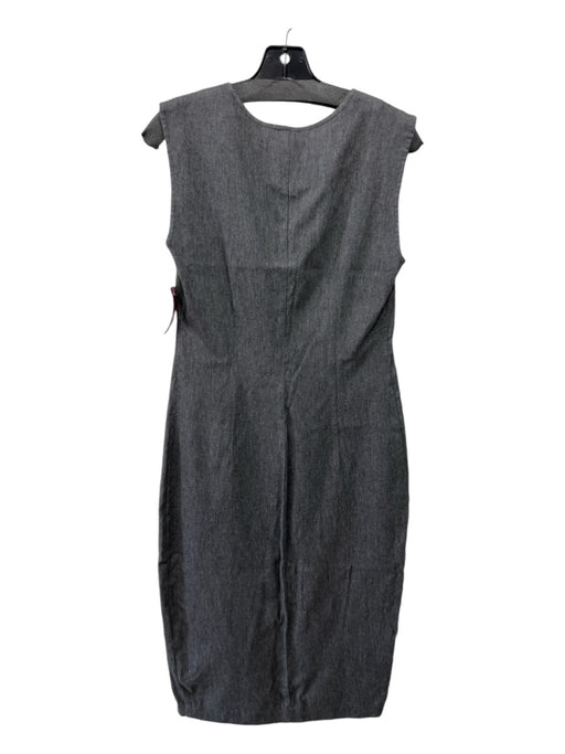 Avenue Montaigne Size 8 Gray Viscose U Neck Sleeveless Sheath Below knee Dress Gray / 8