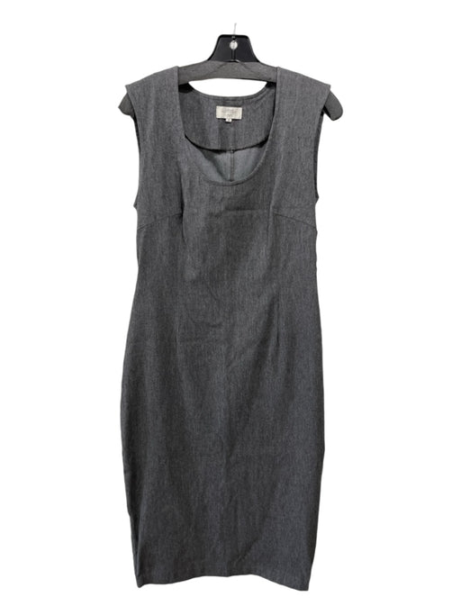 Avenue Montaigne Size 8 Gray Viscose U Neck Sleeveless Sheath Below knee Dress Gray / 8