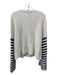 Aqua Size M White & Black Acrylic Striped Knit Long Bell Sleeves Sweater White & Black / M