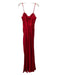 Aidan Mattox Size 8 Red Silk Spaghetti Strap Sweetheart Neckline Back Zip Dress Red / 8