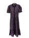 Zara Size L Purple & Black Poly Blend Metallic Thread Maxi Button Up Dress Purple & Black / L