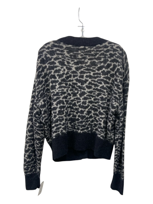 & Other Stories Size S Black & Gray Wool Blend Leopard Button Closure Cardigan Black & Gray / S