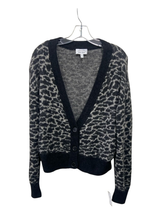 & Other Stories Size S Black & Gray Wool Blend Leopard Button Closure Cardigan Black & Gray / S