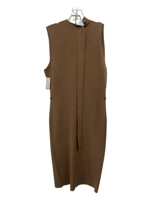 Pearl by Lela Rose Size L Camel Brown Wool Blend Button Down Sleeveless Dress Camel Brown / L