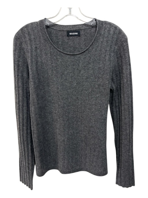 Naadam Size M Dark Gray Cashmere roll neck Ribbed Round Neck Sweater Dark Gray / M