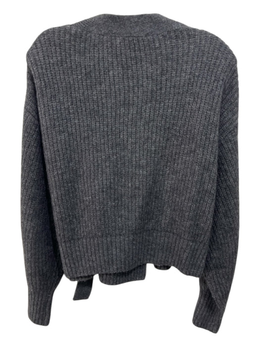 COS Size S Charcoal Gray Wool Blend Tie Wrap Sweater Charcoal Gray / S