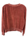 Suzie Kondi Size L Brick Red Cotton Blend Velour V Neck Sweatshirt Pant Set Brick Red / L