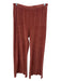 Suzie Kondi Size L Brick Red Cotton Blend Velour V Neck Sweatshirt Pant Set Brick Red / L