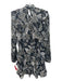Bailey 44 Size 4 Black, Cream, Blue Polyester Ruffle Floral Sash Dress Black, Cream, Blue / 4