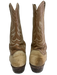 Justin Shoe Size 40 Brown & Beige Leather Embroidered Western Pull Tab Boots Brown & Beige / 40