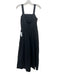 COS Size 10 Black Cotton Blend Elastic Waist Square Neck Thick Strap Jumpsuit Black / 10