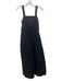 COS Size 10 Black Cotton Blend Elastic Waist Square Neck Thick Strap Jumpsuit Black / 10