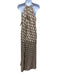 Maliparmi Size 44 / M Cream, Brown, Green Polyester Satin Geometric Jumpsuit Cream, Brown, Green / 44 / M