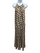 Maliparmi Size 44 / M Cream, Brown, Green Polyester Satin Geometric Jumpsuit Cream, Brown, Green / 44 / M