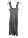 Hill House Size M Brown & White Cotton Smocked Bodice Geometric Maxi Dress Brown & White / M