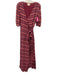 Sezane Size 40 Pink, Burgundy, White Viscose Blend Half Sleeve Geometric Dress Pink, Burgundy, White / 40