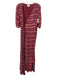 Sezane Size 40 Pink, Burgundy, White Viscose Blend Half Sleeve Geometric Dress Pink, Burgundy, White / 40