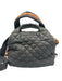 MZ Wallace Gray Nylon Quilted Leather Trim Zip Top Shoulder & Hand Bag Bag Gray / Small