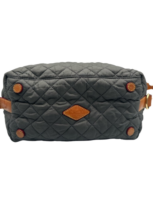 MZ Wallace Gray Nylon Quilted Leather Trim Zip Top Shoulder & Hand Bag Bag Gray / Small