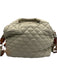 MZ Wallace Beige Nylon Quilted Leather Trim Zip Top Shoulder & Hand Bag Bag Beige / Small
