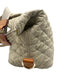 MZ Wallace Beige Nylon Quilted Leather Trim Zip Top Shoulder & Hand Bag Bag Beige / Small